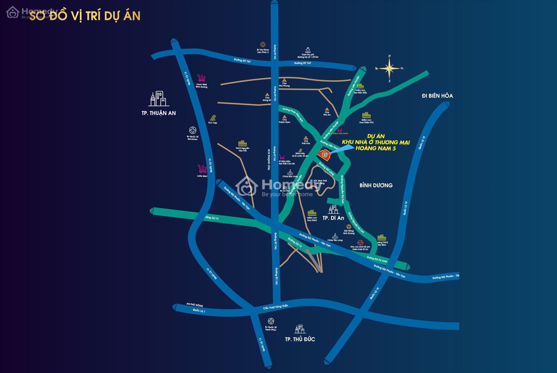 Vị trí dự án Khu đô thị Hoàng Nam
