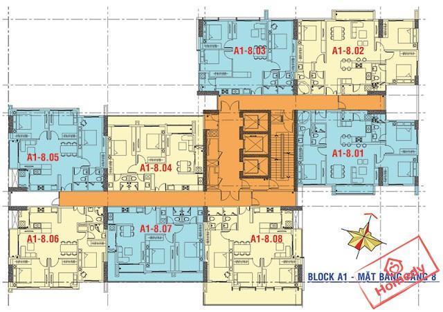 Mặt bằng tầng điển hình block A1