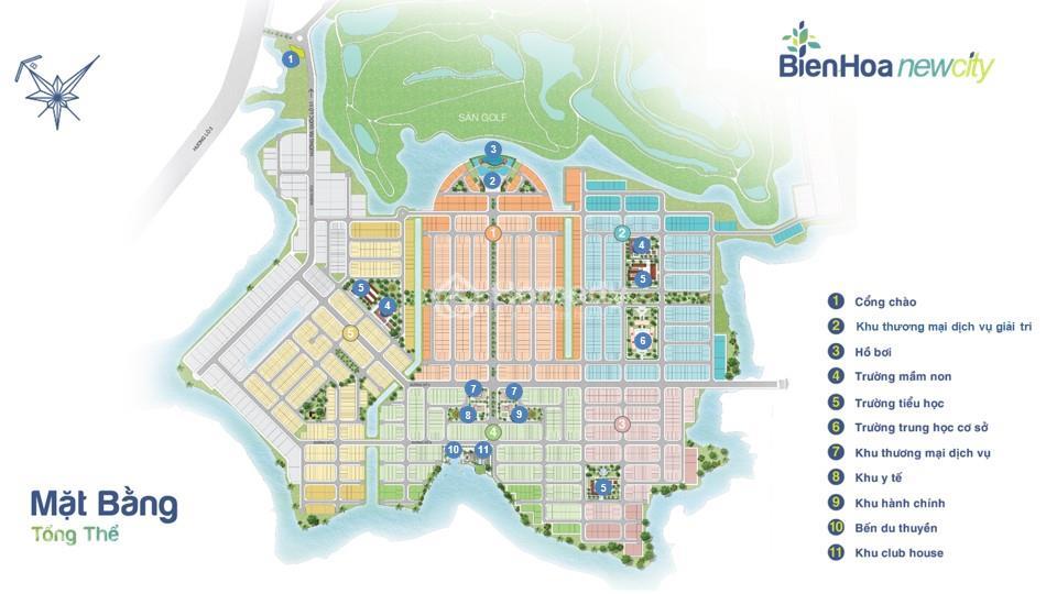 Mặt bằng tổng thể dự án Biên Hòa New City Đồng Nai