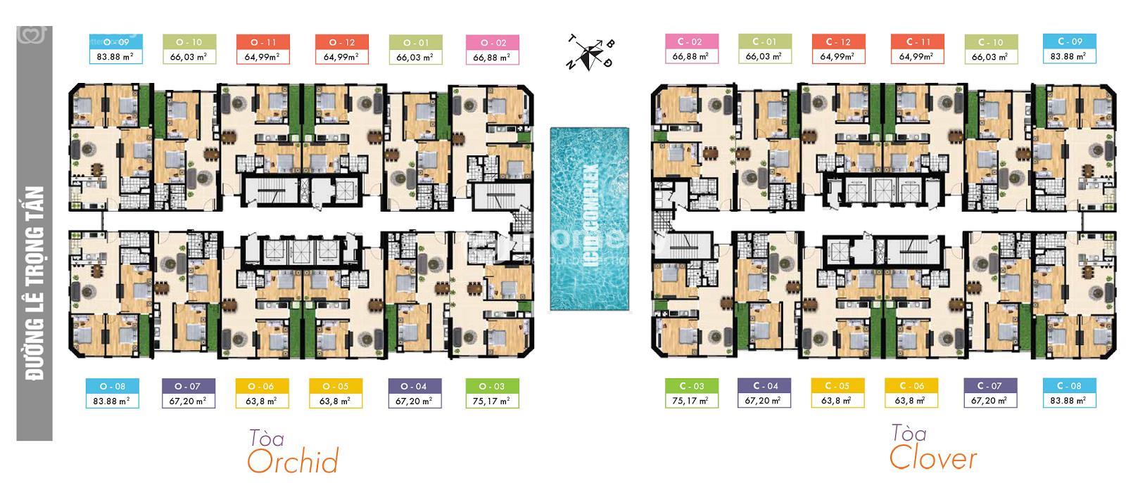Mặt bằng thiết kế căn hộ ICID Complex