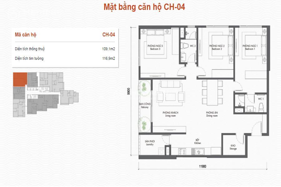 Mặt bằng Premier Berriver Long Biên