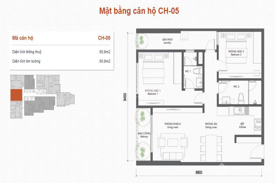 Mặt bằng Premier Berriver Long Biên