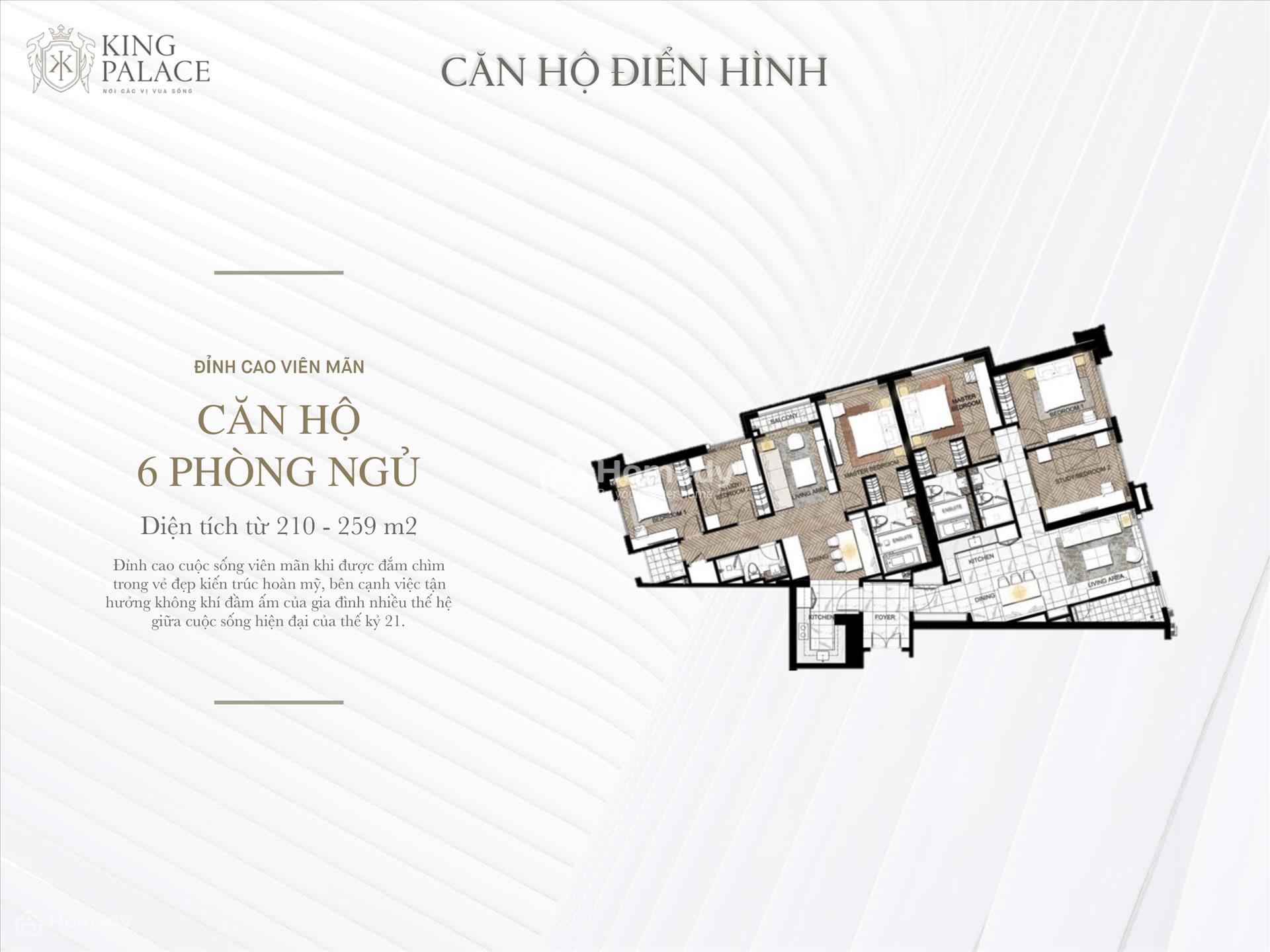 Thiết kế căn hộ 2 phòng ngủ King Palace