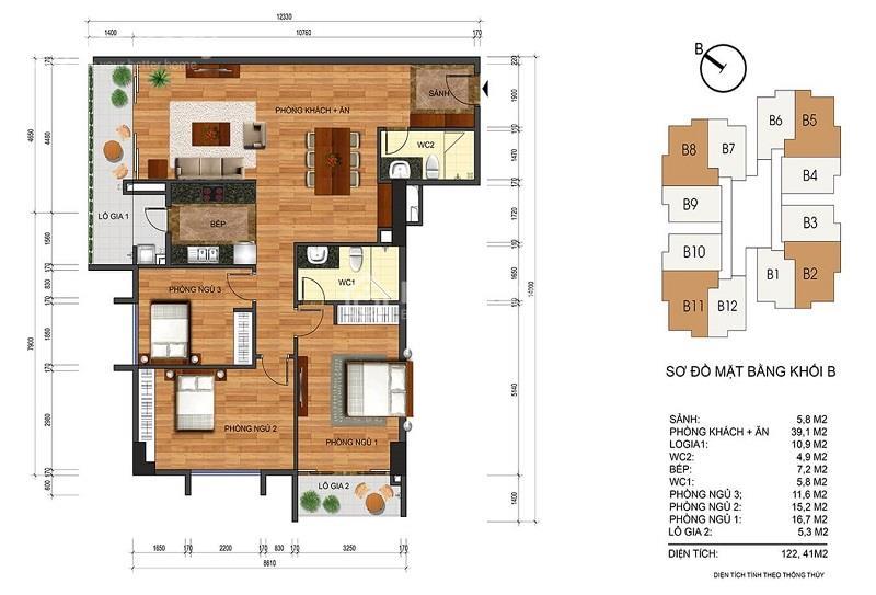 Mặt bằng căn hộ Thống Nhất Complex