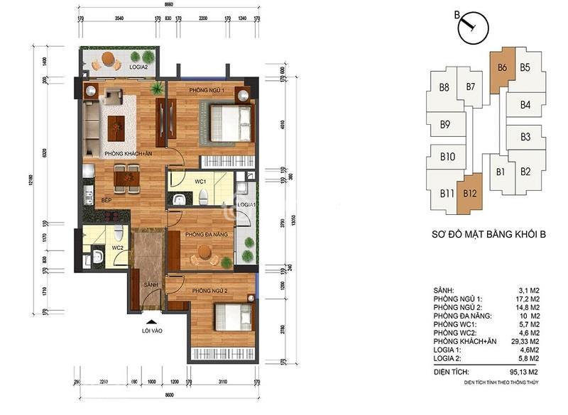 Mặt bằng căn hộ Thống Nhất Complex
