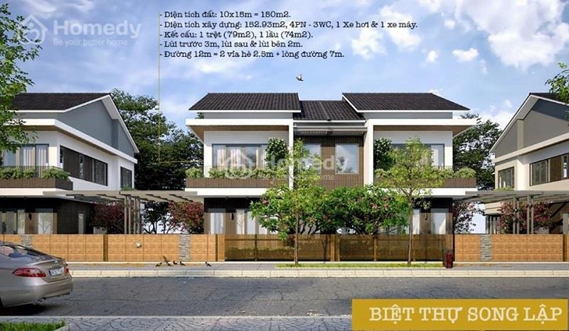 Phối cảnh và thiết kế biệt thự song lập.