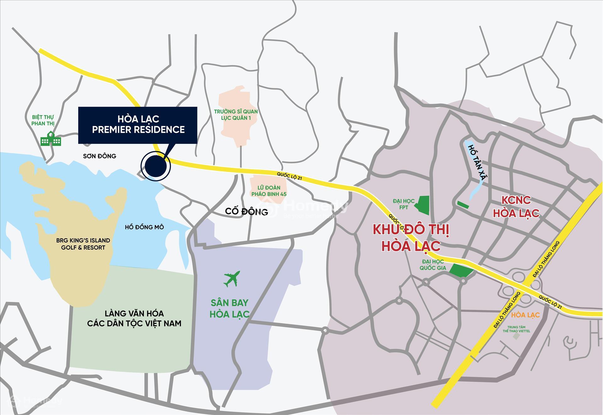 Vị trí dự án Hòa Lạc Premier Residence