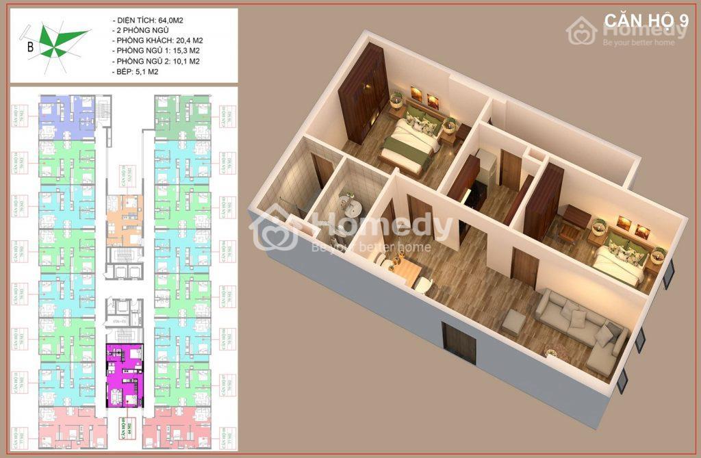 Thiết kế căn hộ dự án nhà ở xã hội IEC Residences