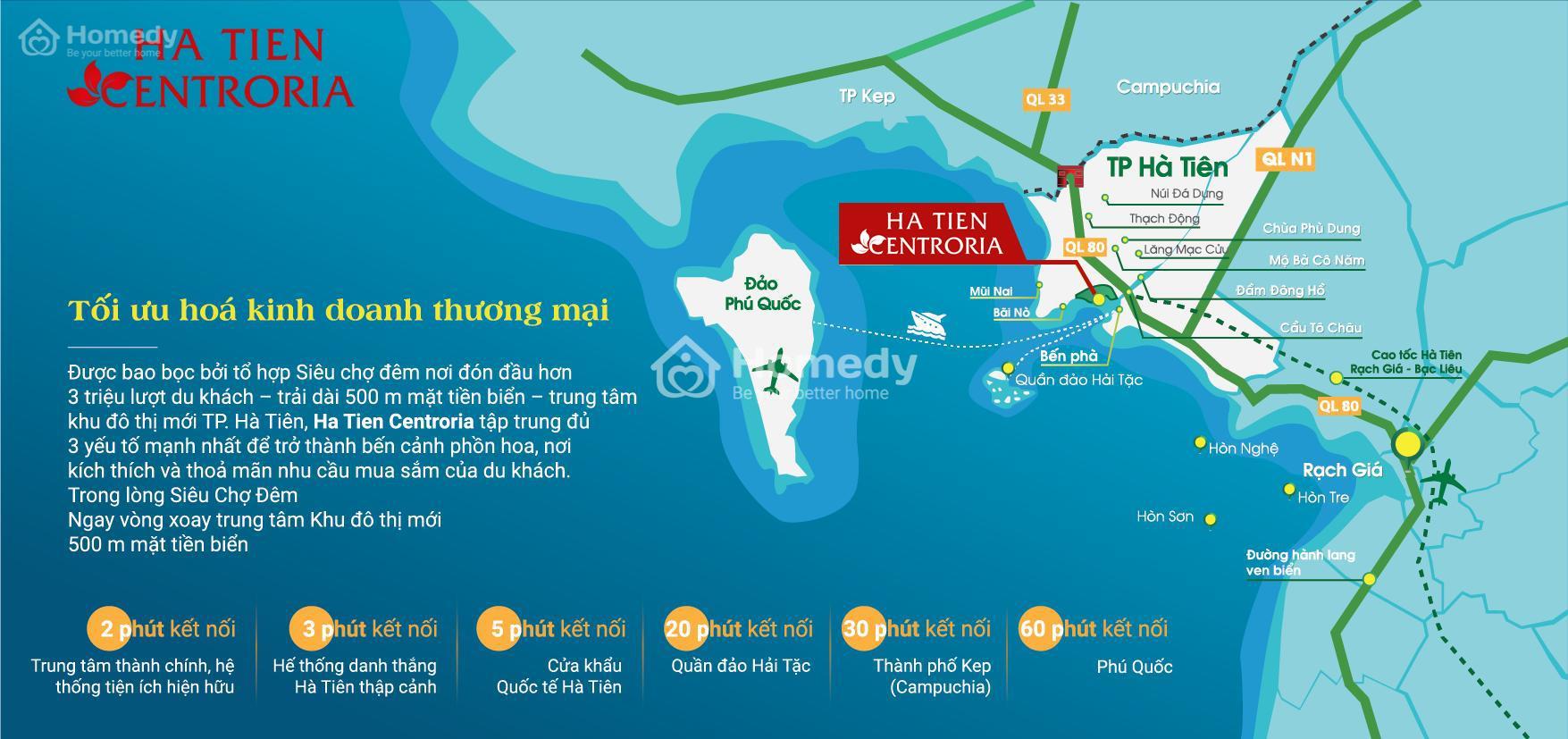 Vị trí dự án Hà Tiên Centroria