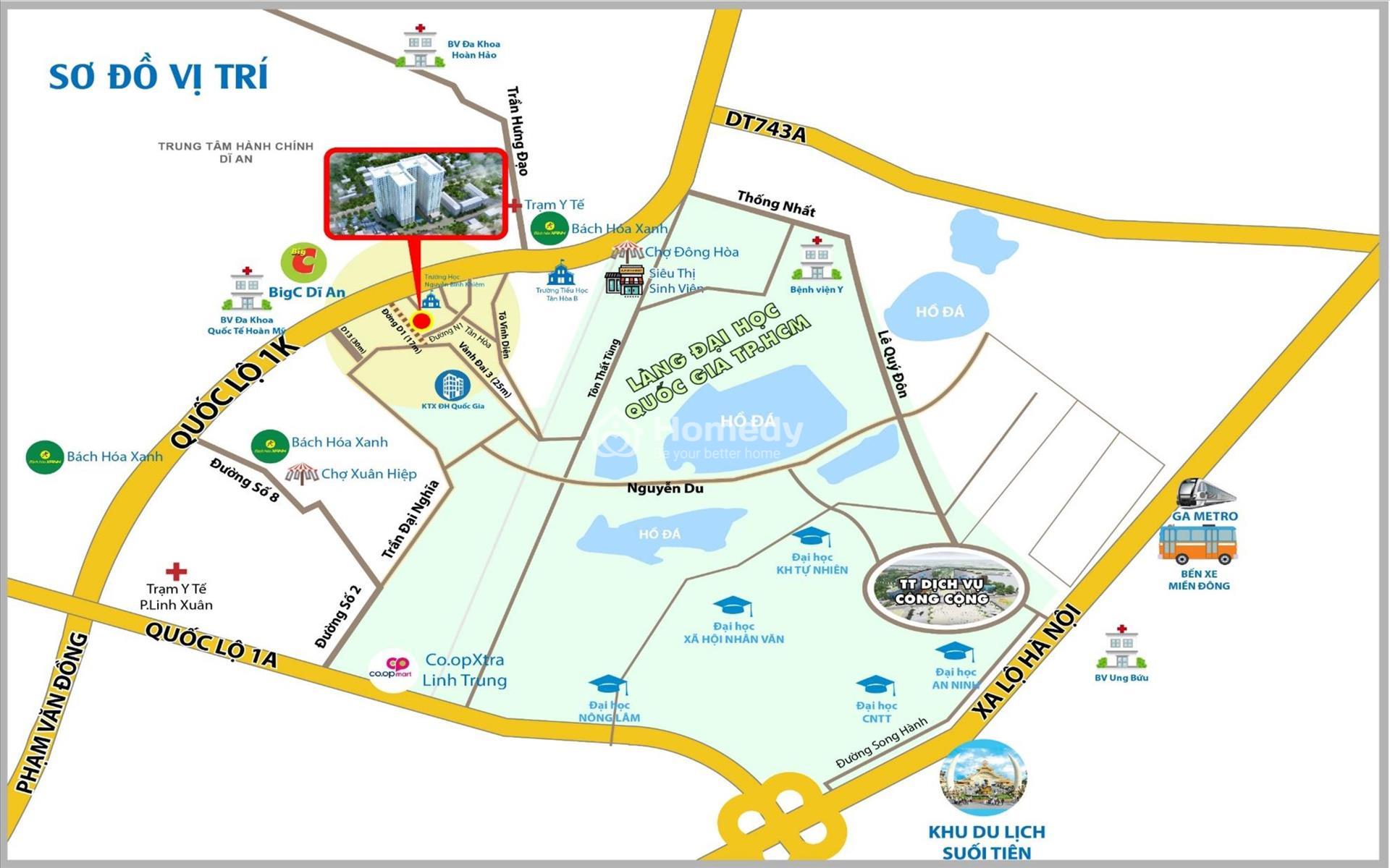 Vị trí dự án Bcons Green View Dĩ An