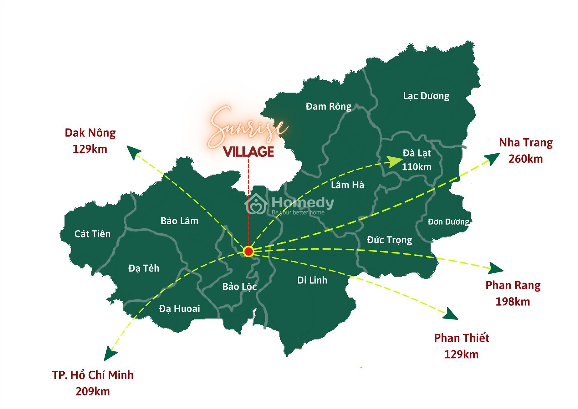 Vị trí dự án Sunrise Village Bảo Lâm Lâm Đồng