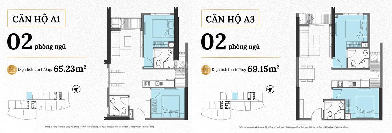 Thiết kế căn hộ Wyndham Sailing Quy Nhơn 2PN