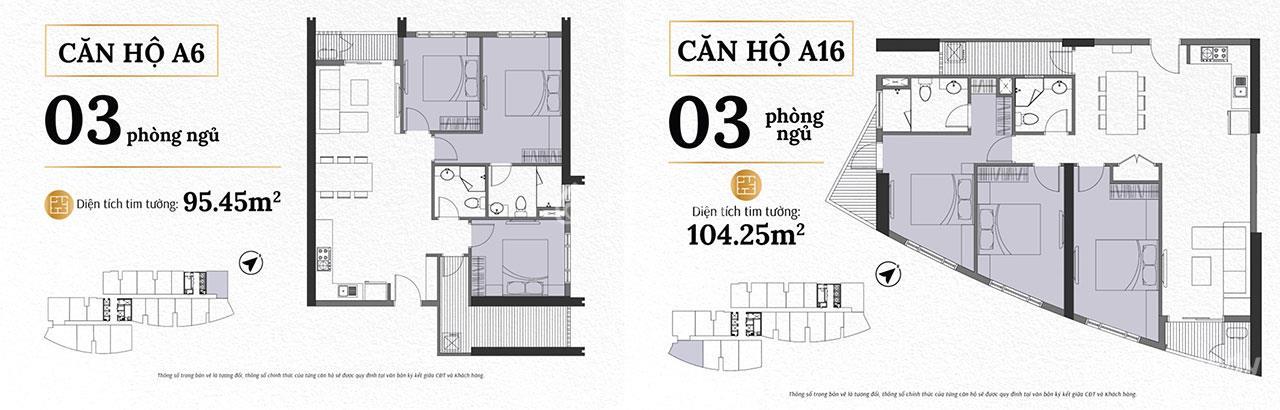 Thiết kế căn hộ Wyndham Sailing Quy Nhơn 3PN