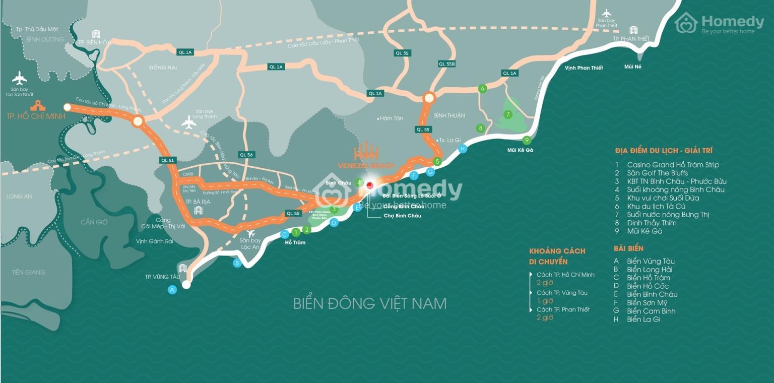 Vị trí dự án Venezia Beach Luxury Residences & Resort
