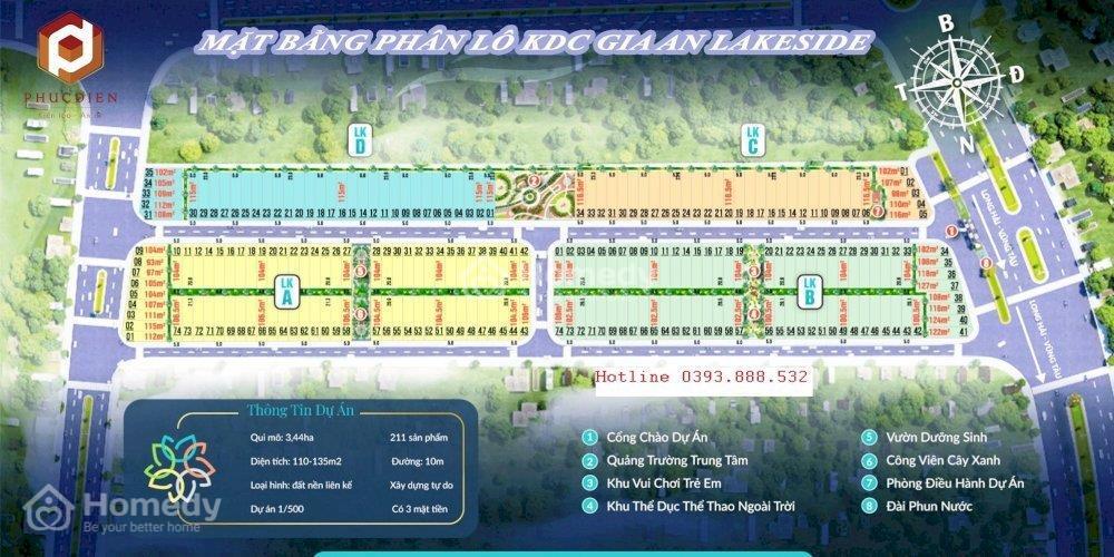 Mặt bằng dự án Gia An Lakeside Đất Đỏ