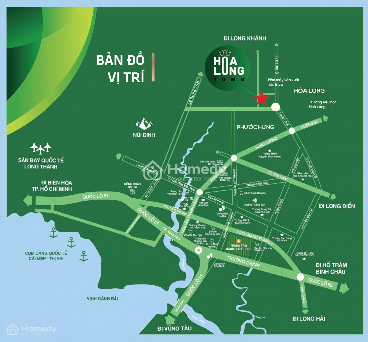 Vị trí dự án Hòa Long Town
