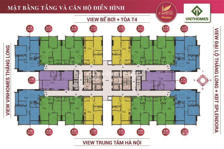 Mặt bằng Dự án Căn hộ Thăng Long Capital