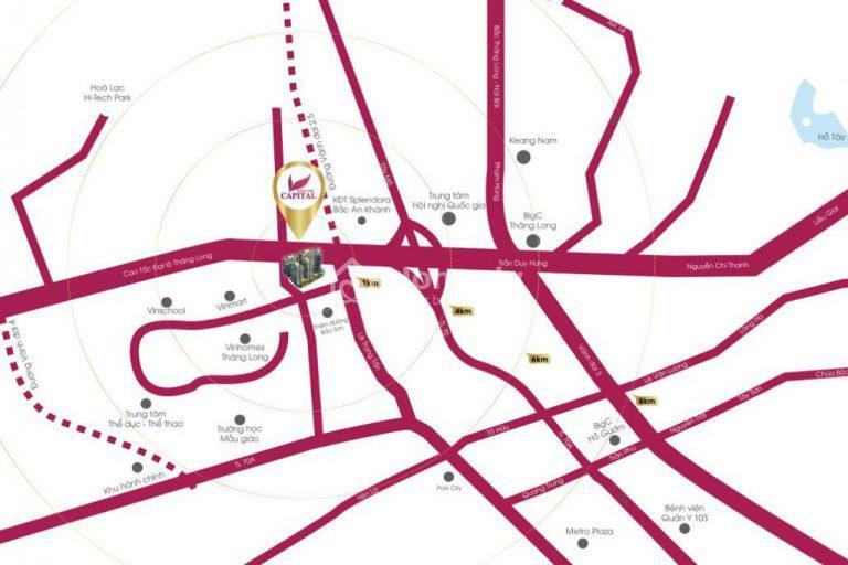 Vị trí Dự án Căn hộ Thăng Long Capital