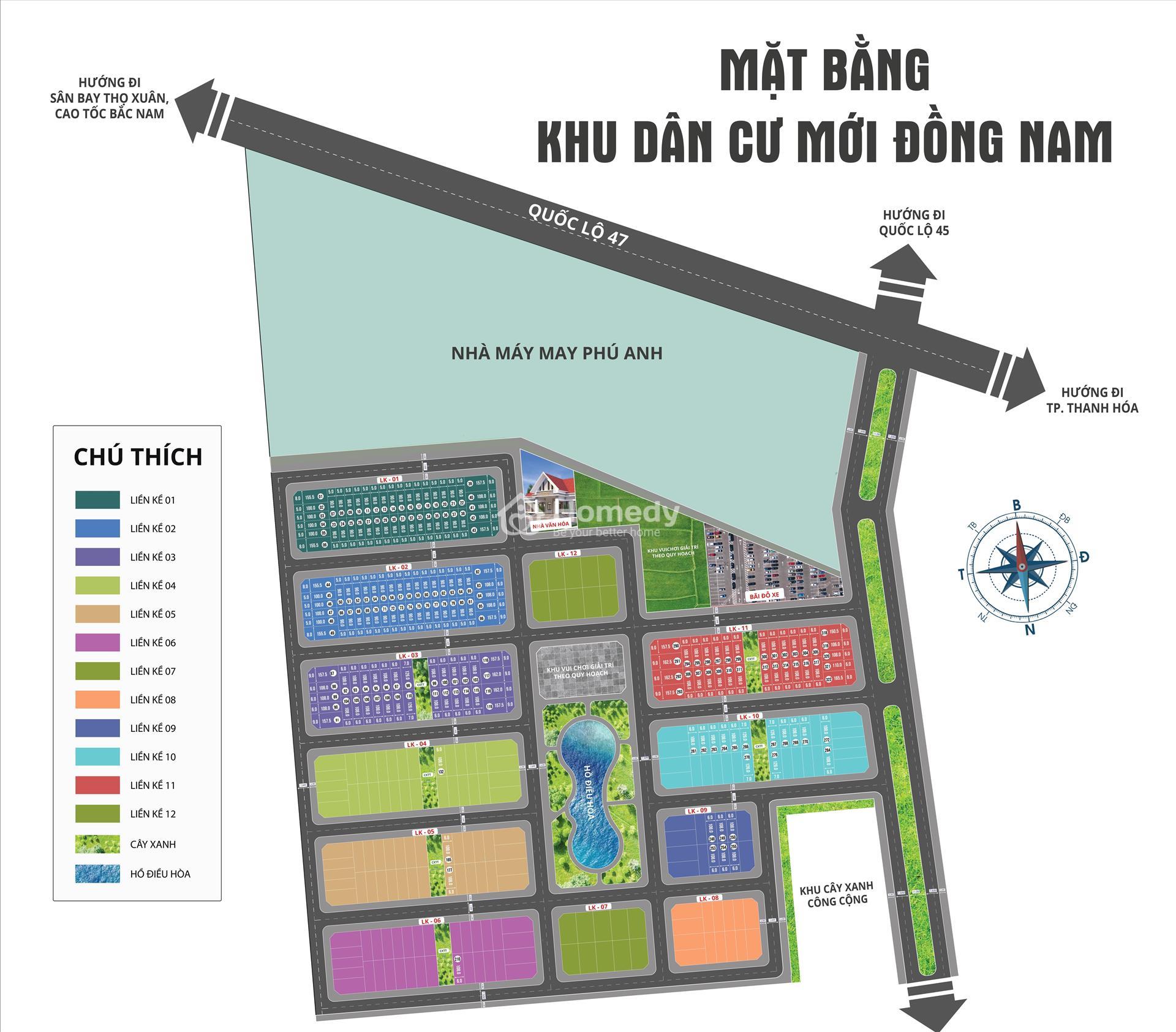 Mặt bằng dự án Đồng Nam Residence
