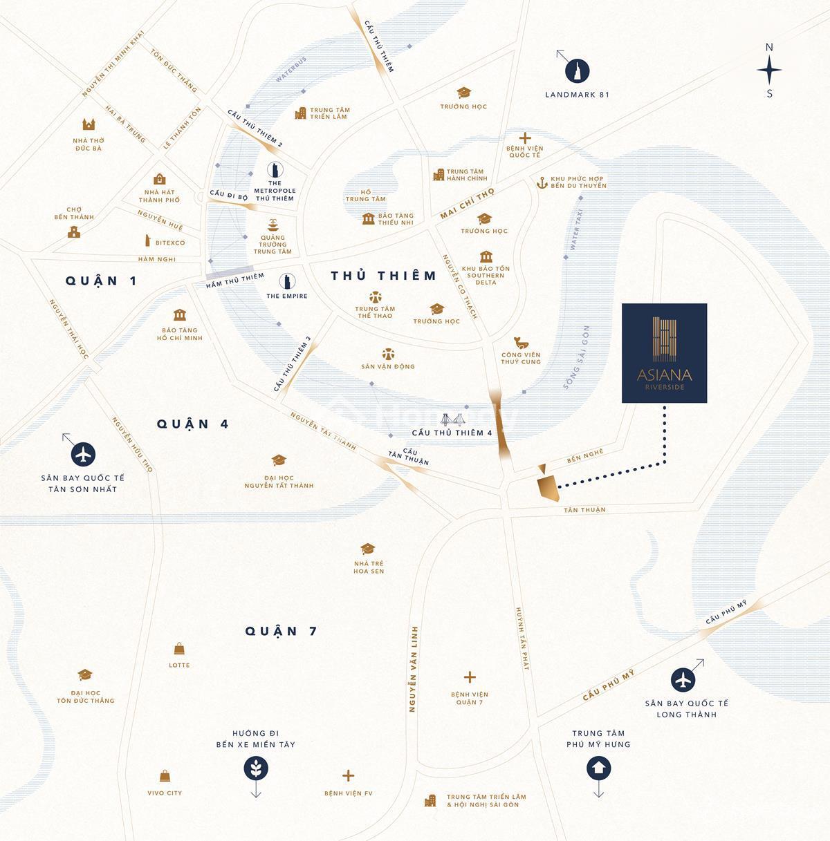 Vị trí Dự án căn hộ cao cấp Asiana Riverside (Shizen Home)