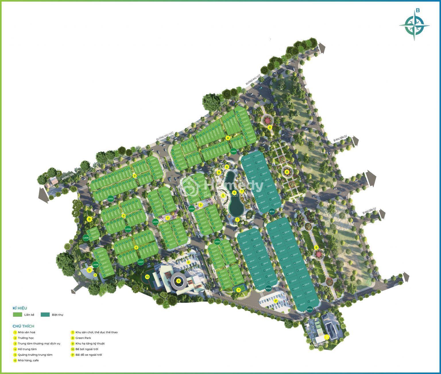 Mặt bằng tổng thể Dự án Phương Đông Green Valley