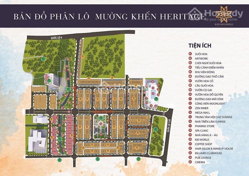 Mặt bằng phân lô khu đô thị Mường Khến Heritage