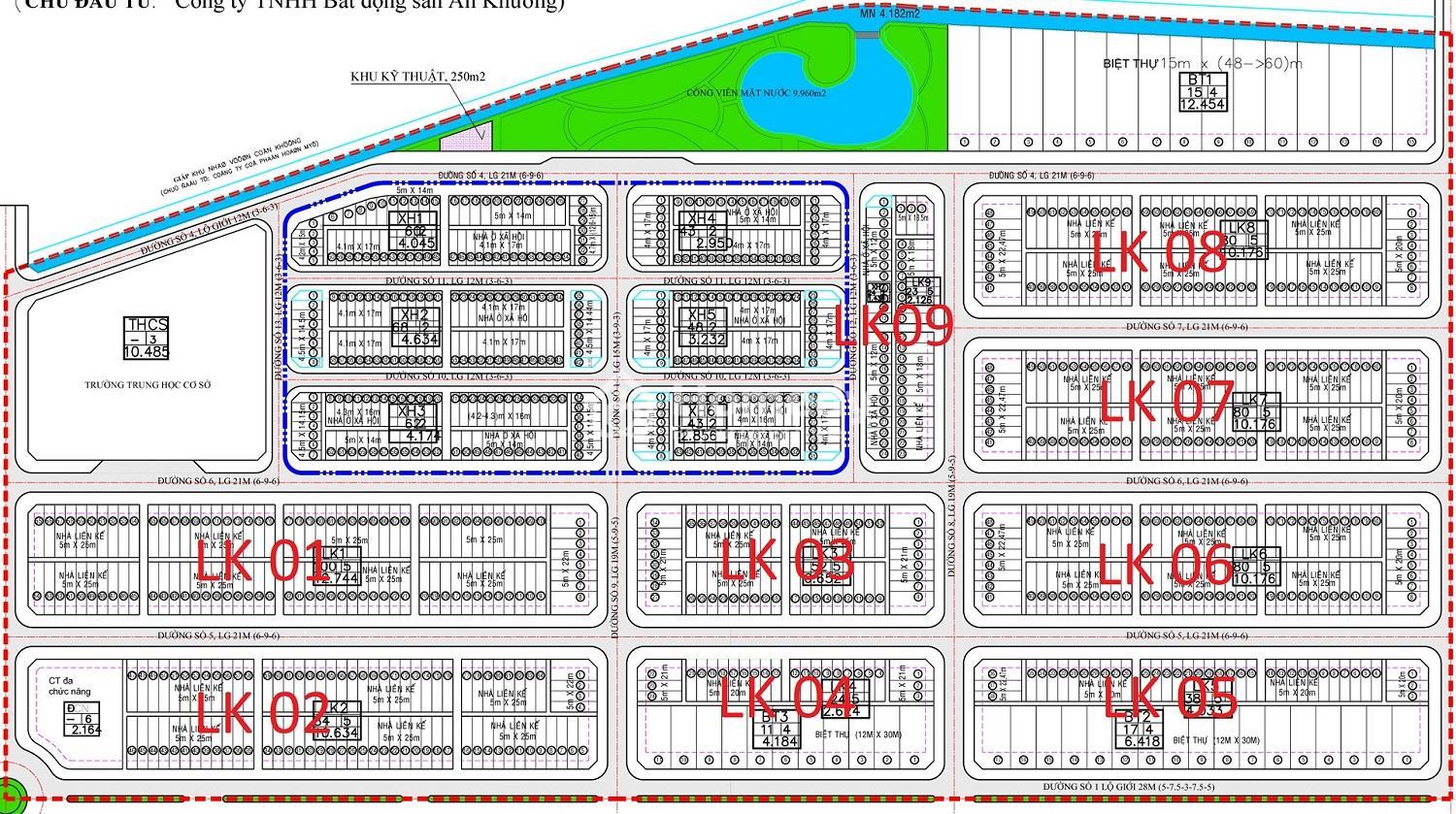 Mặt bằng phân lô Dự án Cồn Khương Diamond City