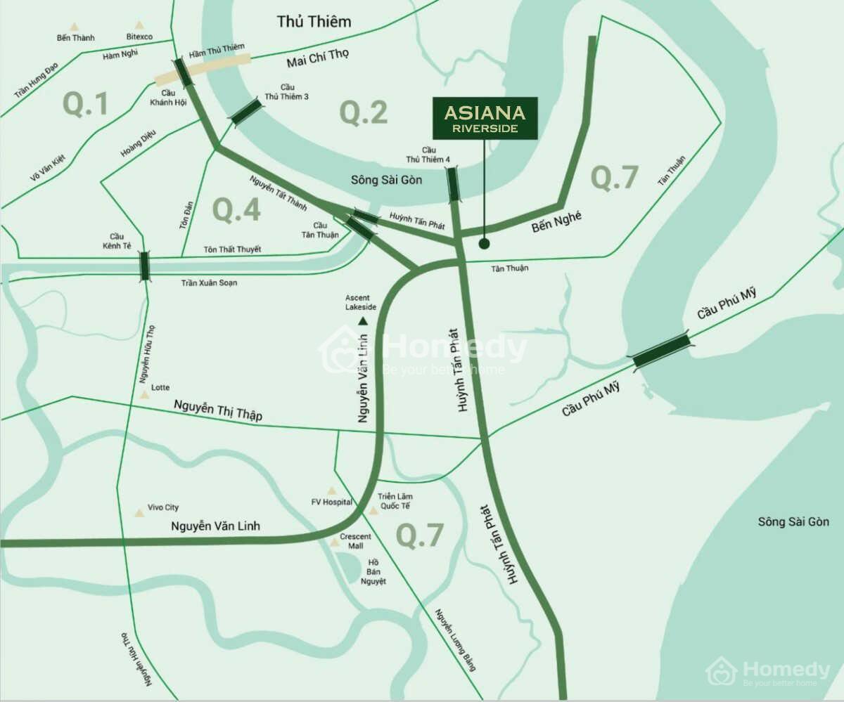 Vị trí Dự án căn hộ cao cấp Asiana Riverside (Shizen Home)