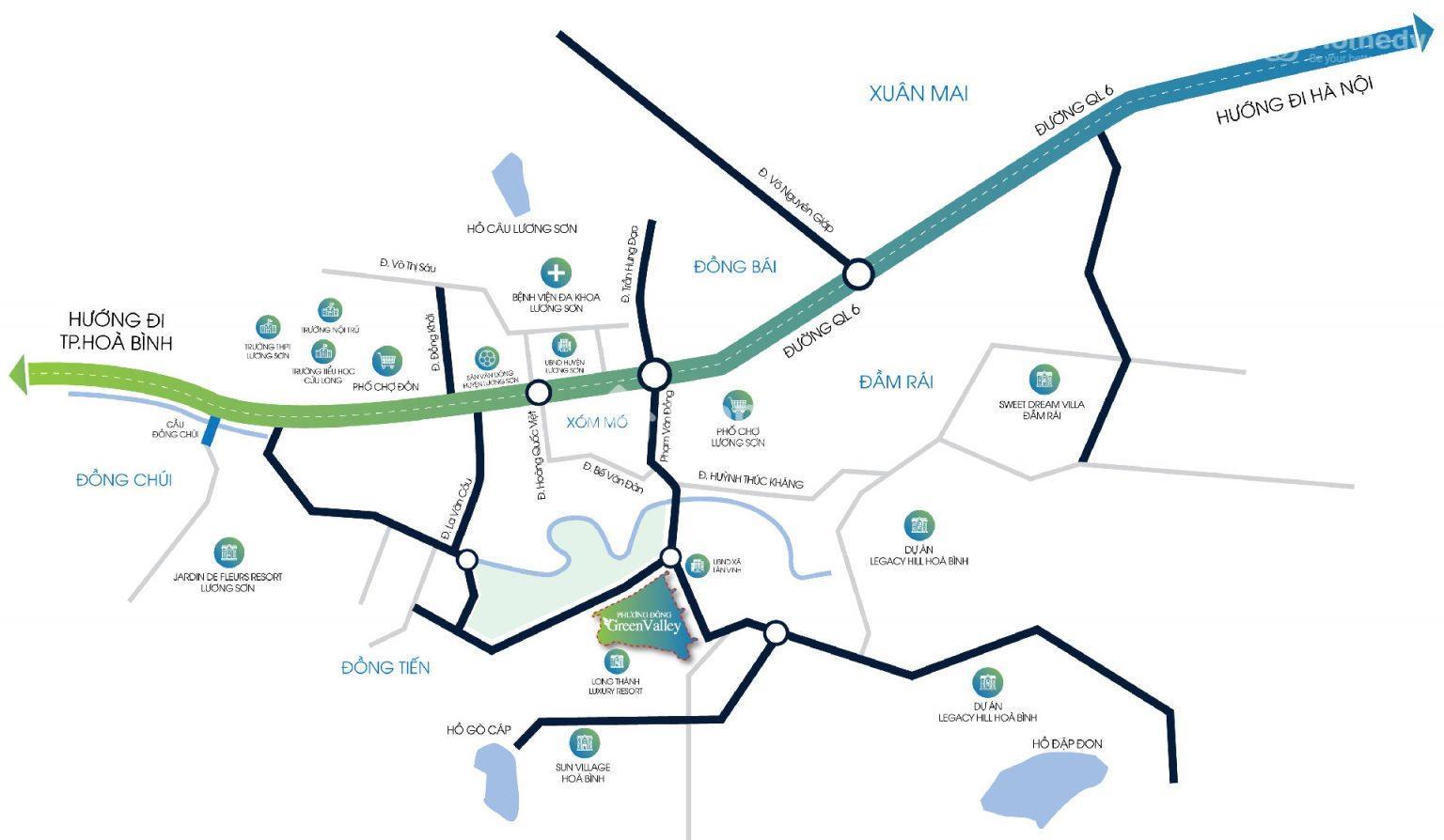 Vị trí Dự án đất nền Phương Đông Green Valley
