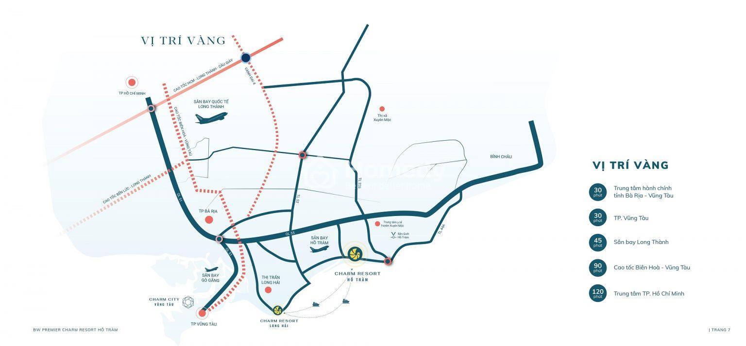 Vị trí dự án Khu nghỉ dưỡng Charm Hồ Tràm Resort & Spa