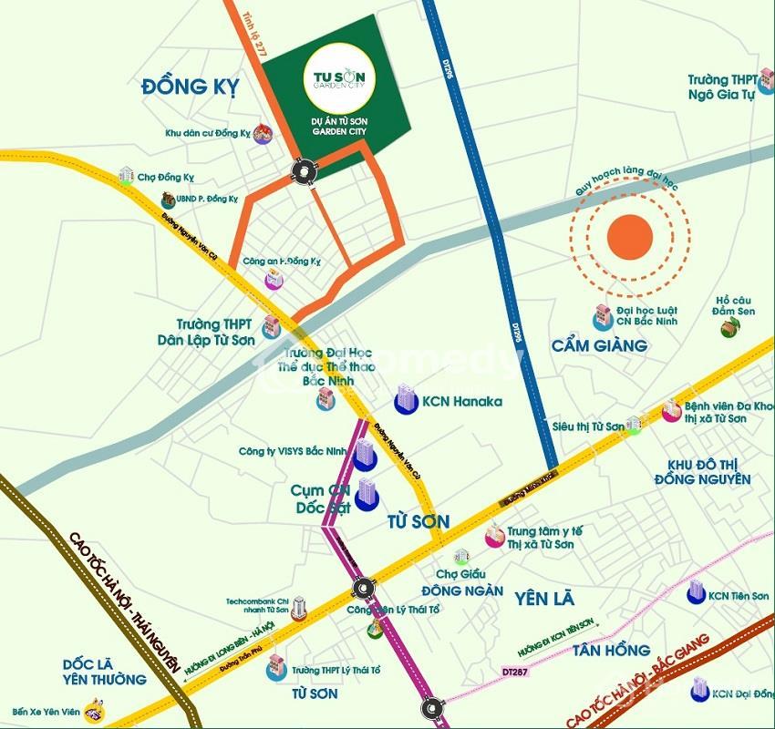 Vị trí dự án Từ Sơn Garden City