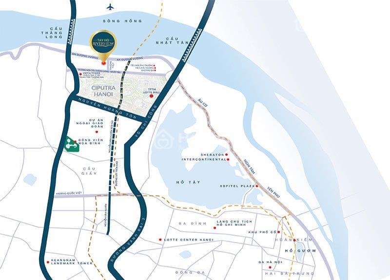 Vị trí dự án Căn hộ chung cư Tây Hồ Riverview