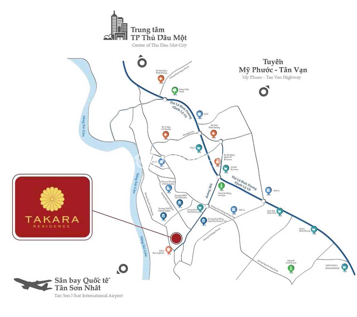 Vị trí Dự án Nhà phố – Biệt thự Takara Residence