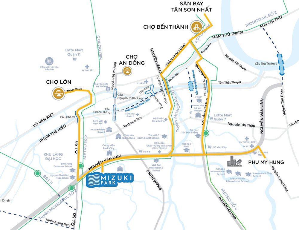 Vị trí khu đô thị Mizuki Park