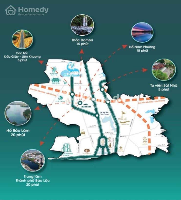 Vị trí Đất nền Đambri Village Bảo Lộc