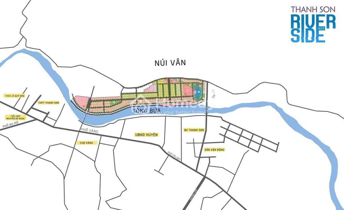 Vị trí Dự án Thanh Sơn Riverside Garden (Khu dân cư mới Soi Cả)