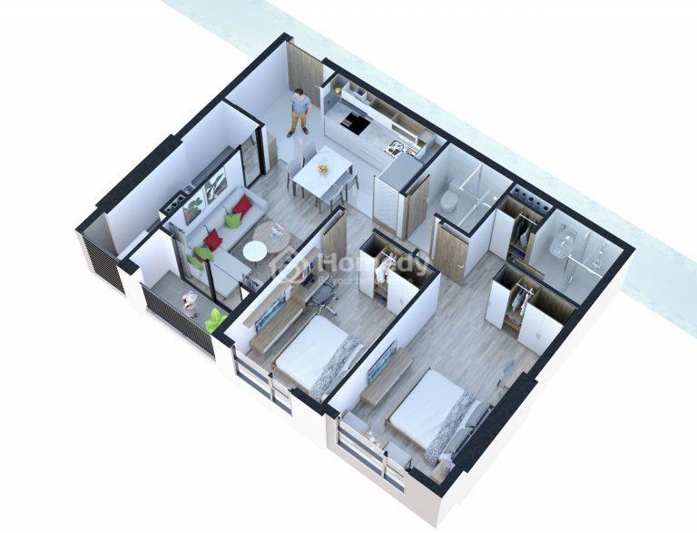 FPT Plaza 2 căn hộ 2 phòng ngủ