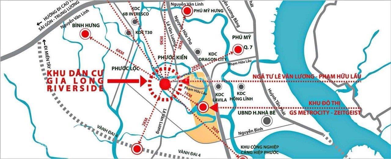 Vị trí liên kết dự án Khu dân cư Gia Long Riverside