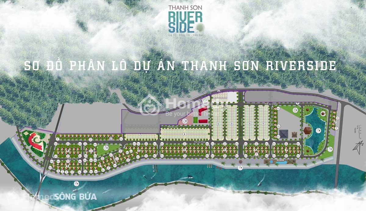 Mặt bằng phân lô Dự án Thanh Sơn Riverside Garden (Khu dân cư mới Soi Cả)