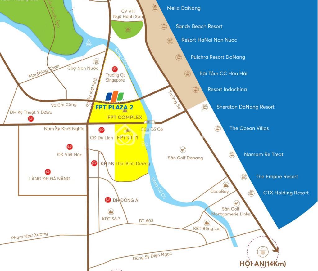 Vị trí dự án căn hộ FPT Plaza 2 Đà Nẵng