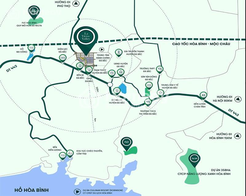 Vị trí Dự án Khu đô thị Đà Bắc (La Viena Valley)​​​​​​​