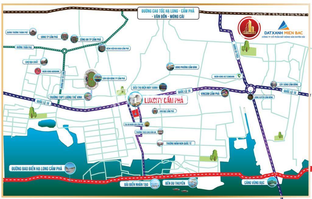 Vị trí Dự án Luxcity Cẩm Phả
