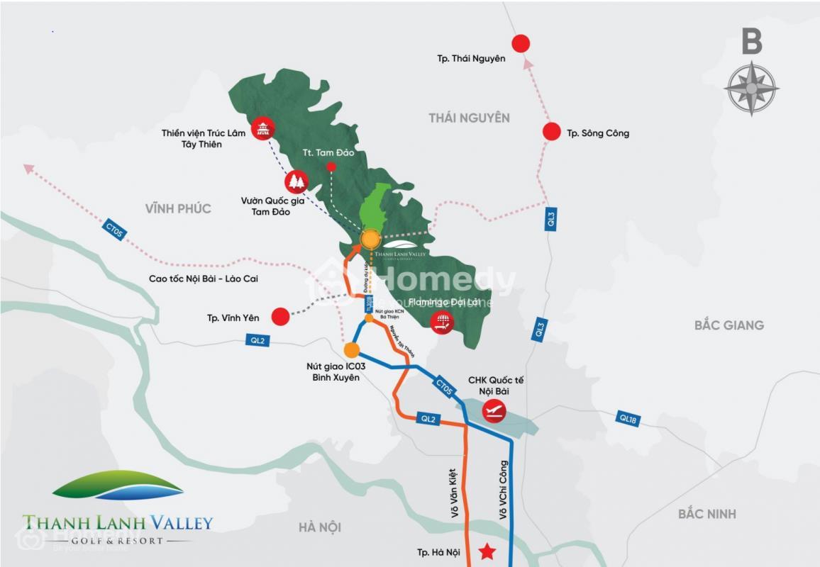 Vị trí Thanh Lanh Valley Golf & Resort (Serena Valley Thanh Lanh)