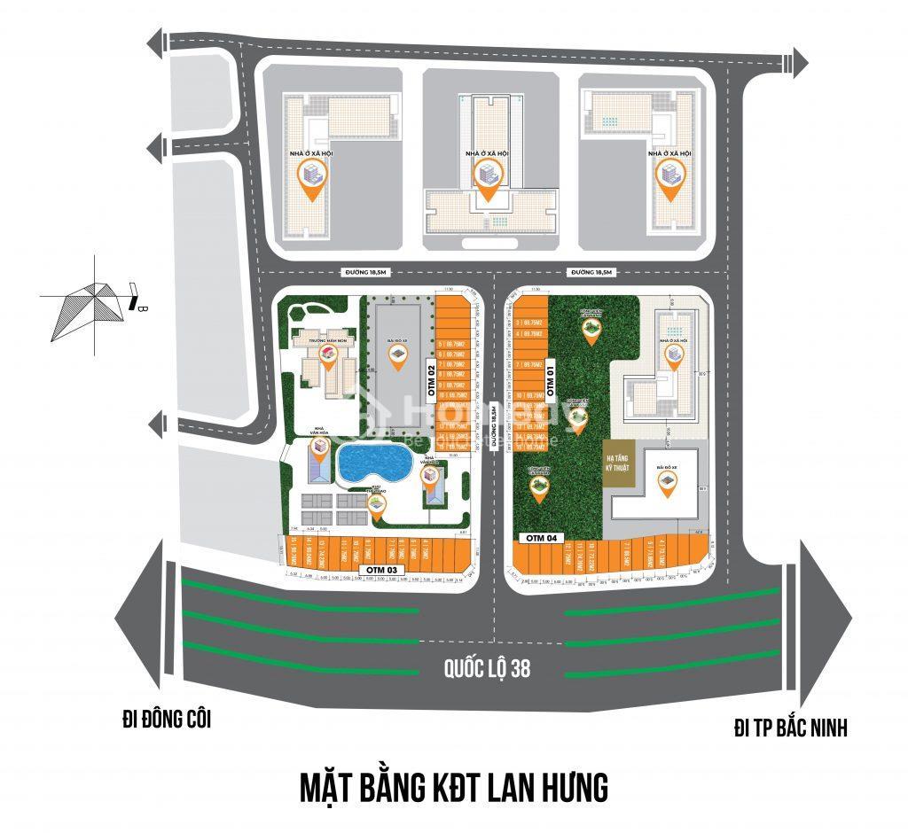 Mặt bằng dự án Khu nhà ở xã hội và Shophouse Lan Hưng