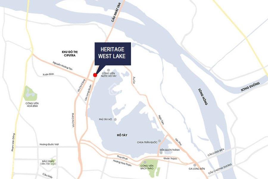 Vị trí dự án Heritage West Lake Hà Nội