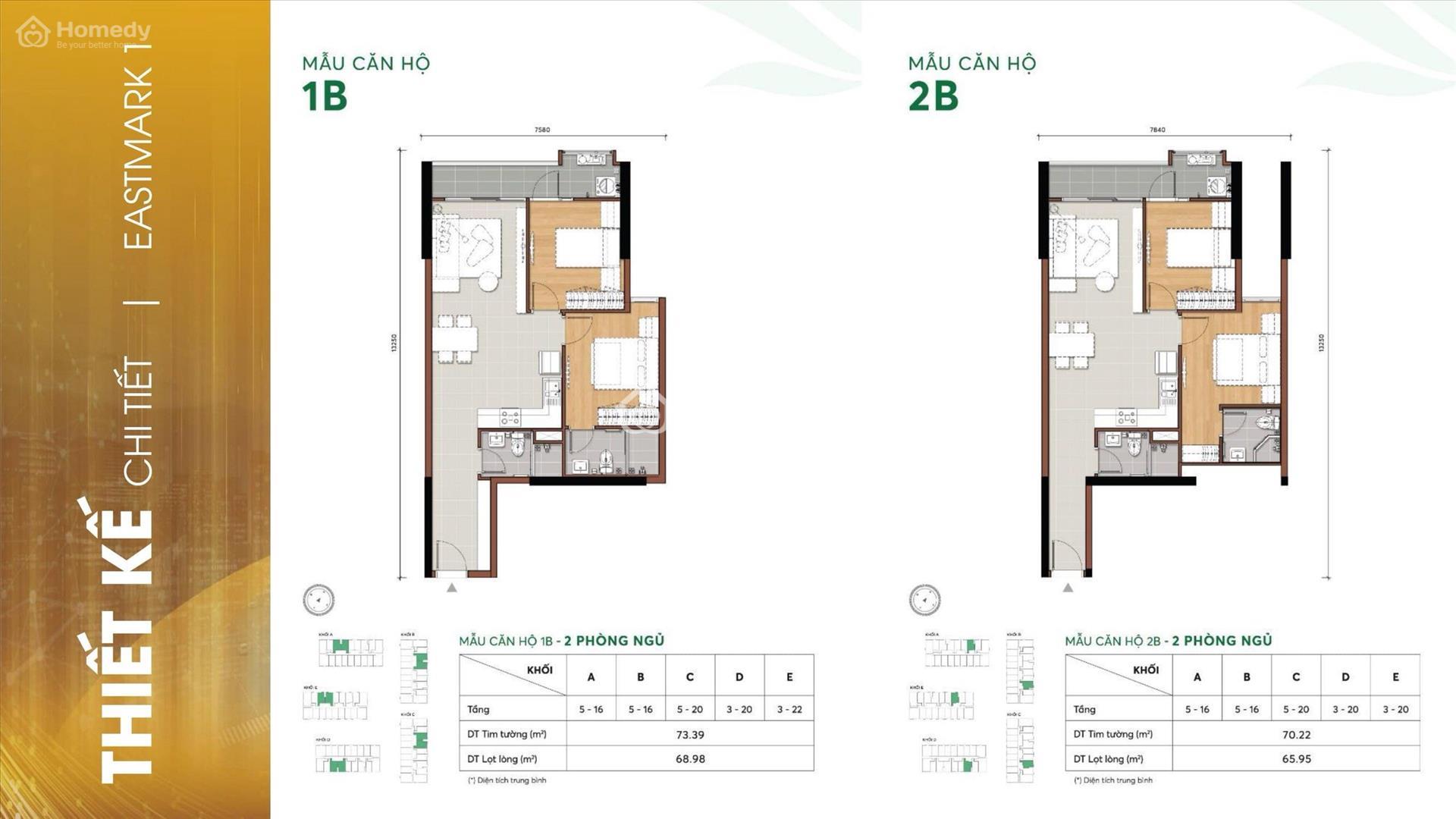 Mặt bằng tầng điển hình Dự án căn hộ MT EastMark City