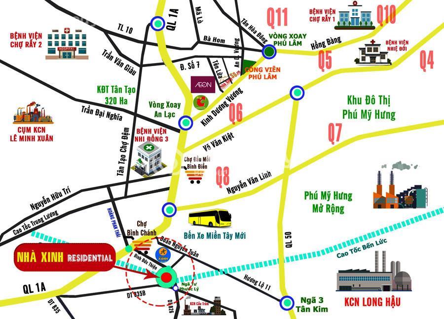 Vị trí dự án Nhà Xinh Residential