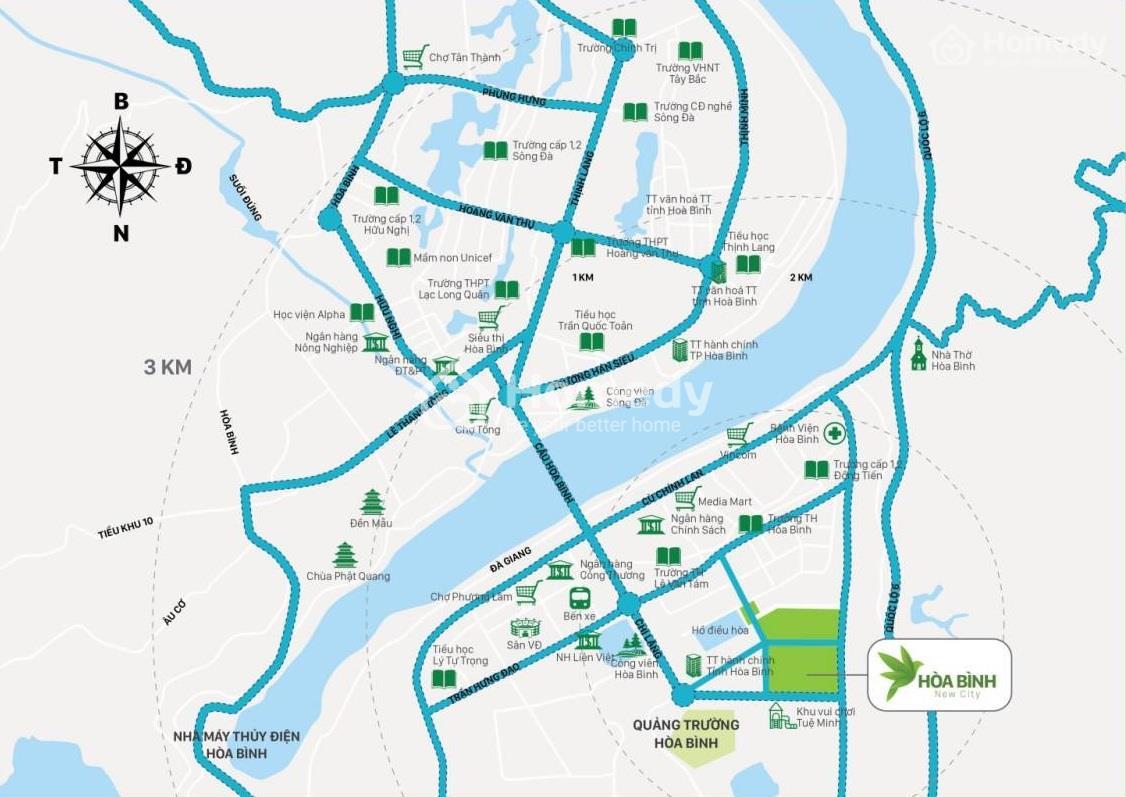 Vị trí dự án Hòa Bình New City