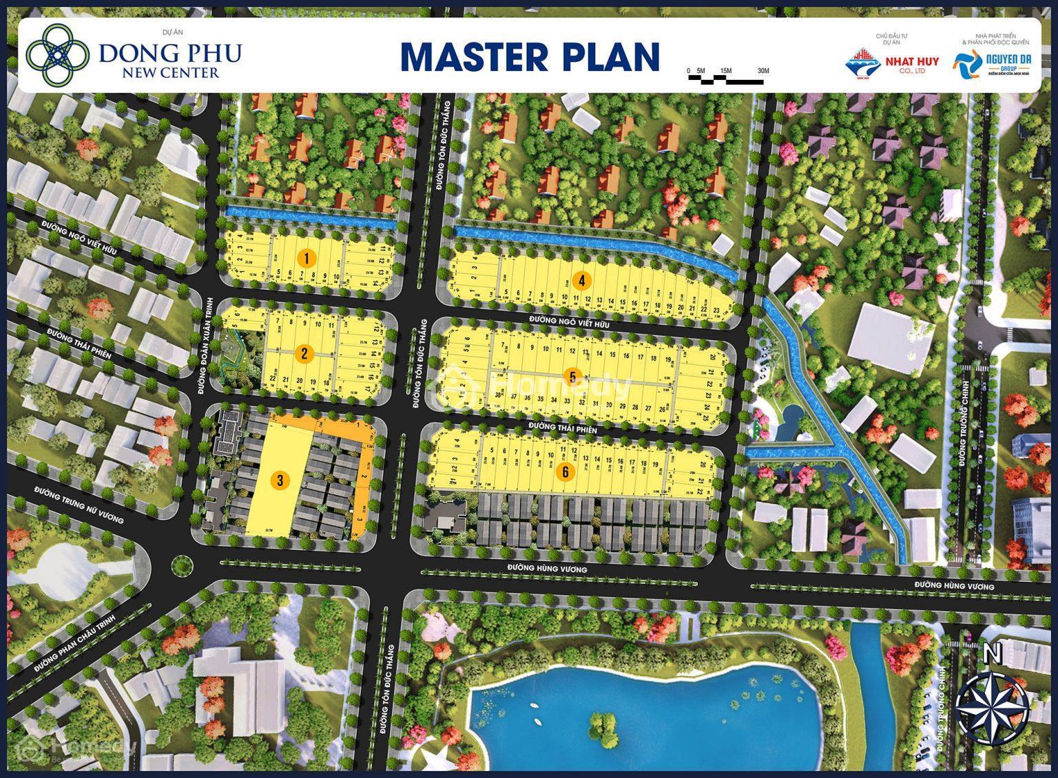 Mặt bằng tổng thể dự án Đông Phú New Center