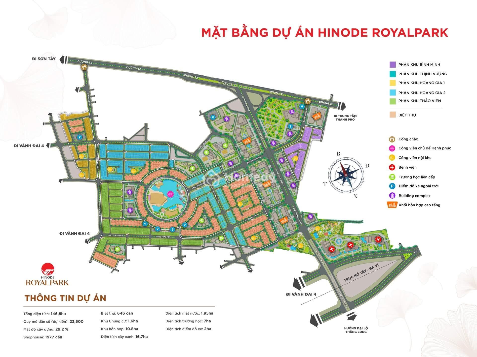 Mặt bằng tổng thể dự án Hinode Royal Park
